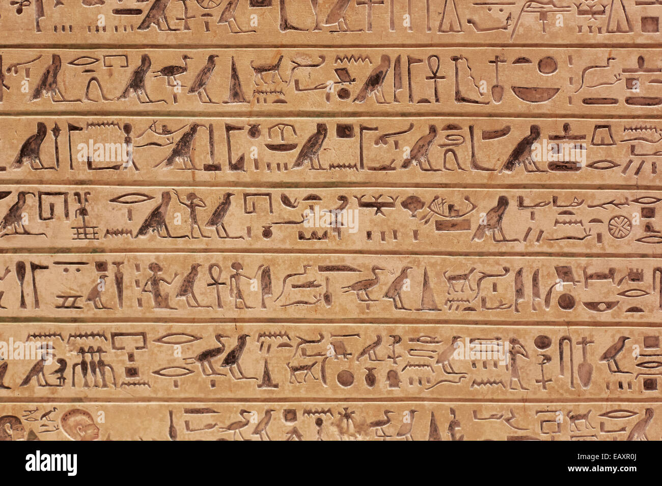 Geroglifici egiziani lo sfondo di pietra Foto Stock