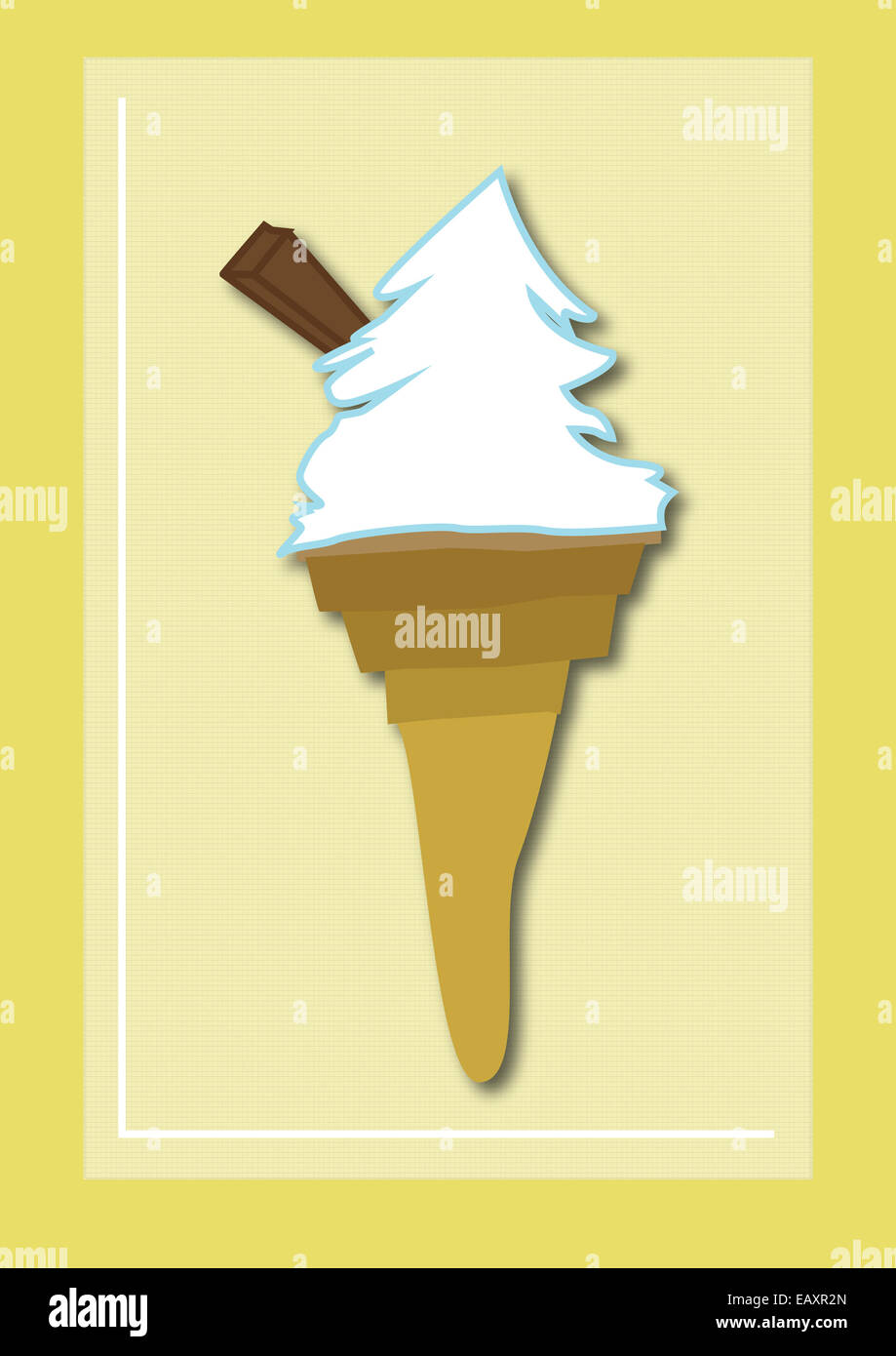 Il Gelato Club, una serie di retro gelato illustrazioni di Laheff Foto Stock