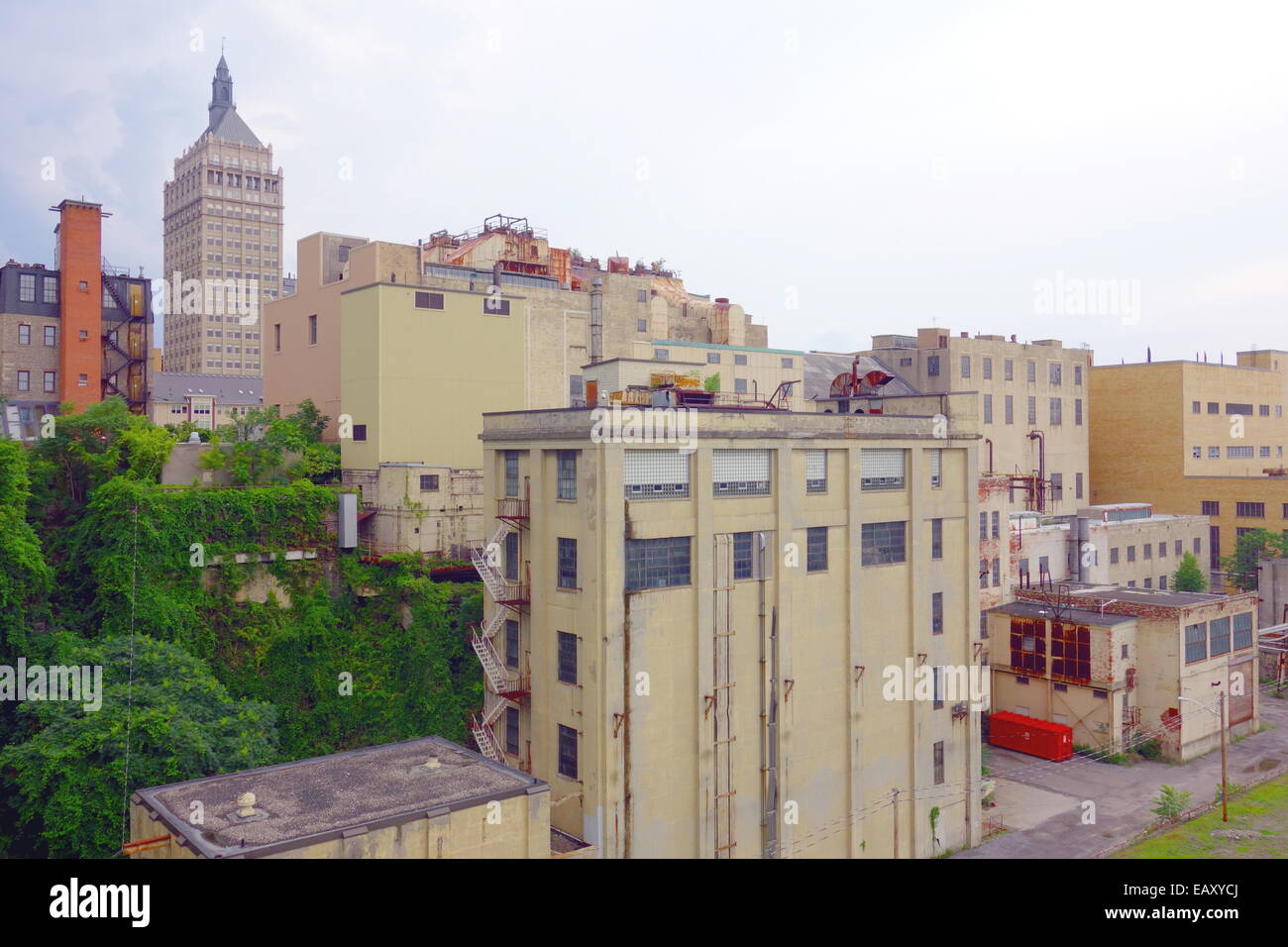 Il vecchio stabilimento industriale in Rochester, New York Foto Stock