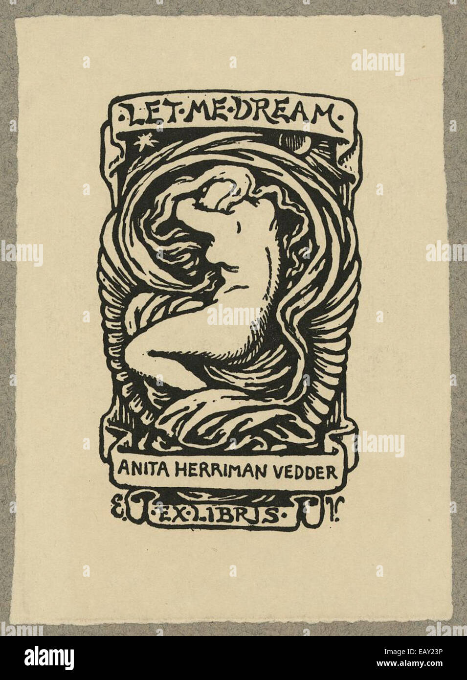 Una libreria progettata per Anita Herriman Vedder, datata 156, che riflette lo stile e il significato delle librerie personali durante il periodo rinascimentale. Questo segna la proprietà dei libri durante quell'epoca. Foto Stock