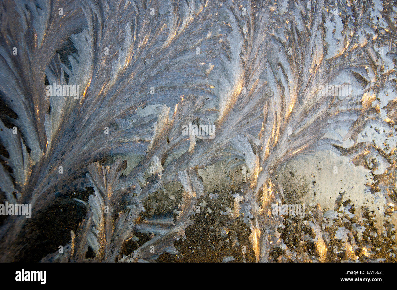 Inverno smerigliato vetro di finestra di sfondo di superficie e texture Foto Stock