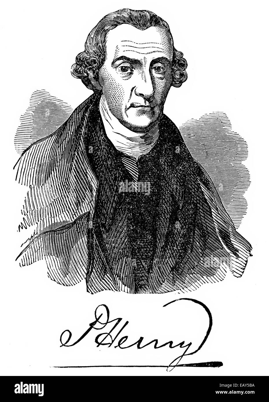 Ritratto di Patrick Henry, 1736 - 1799, un eminente rappresentante della Rivoluzione Americana, Ritratto von Patrick Henry, 1736 Foto Stock