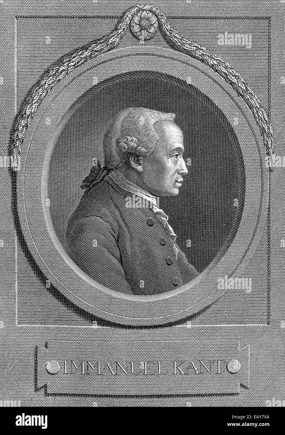 Immanuel Kant, 1724 - 1804, un filosofo tedesco del secolo dei Lumi, Portait von Immanuel Kant (1724 - 1804), ein deutscher Ph Foto Stock