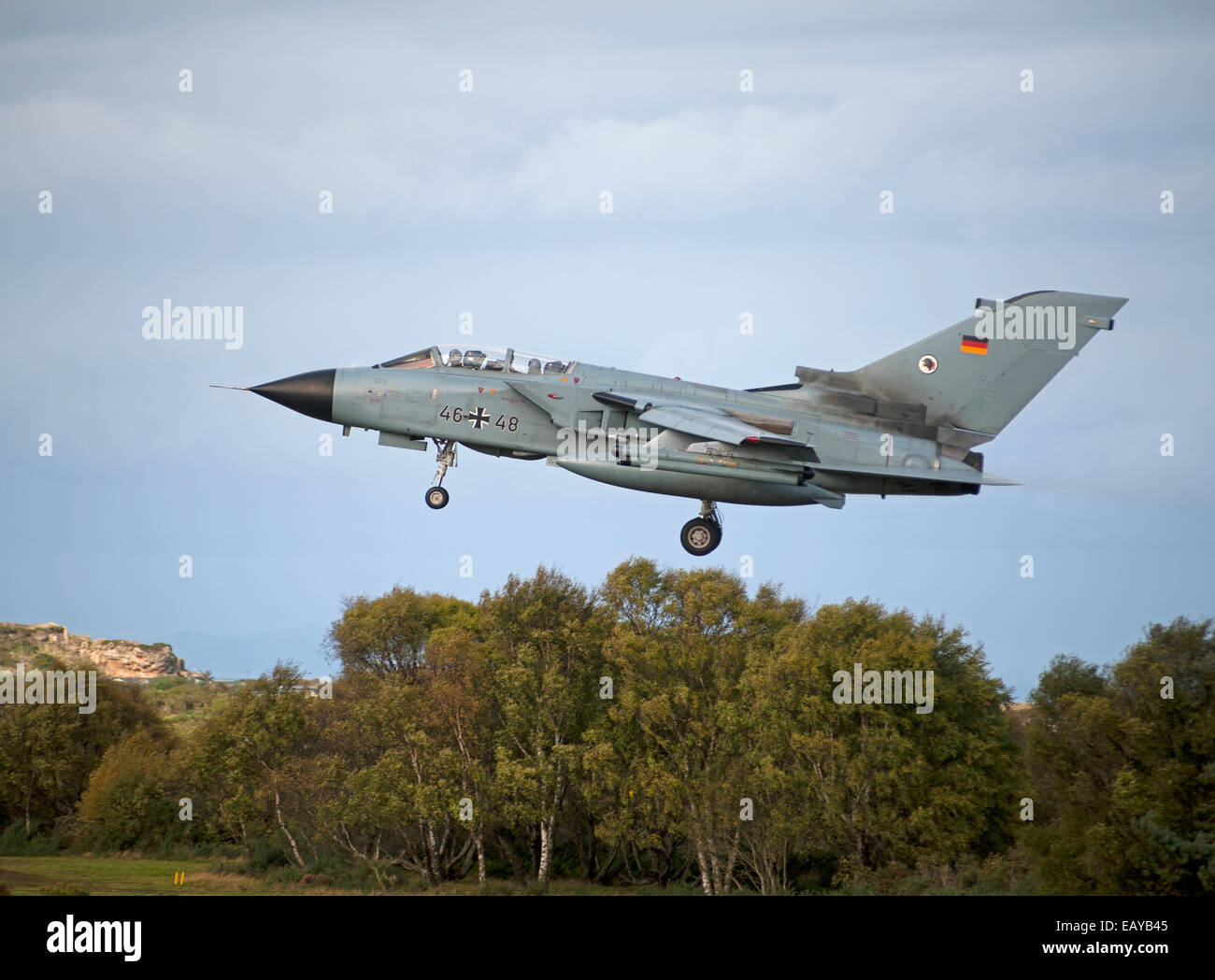Luftwaffe tedesca Air Force Panavia Tornado ECR 46+36 a RAF Lossiemouth, Morayshire. La Scozia. Foto Stock