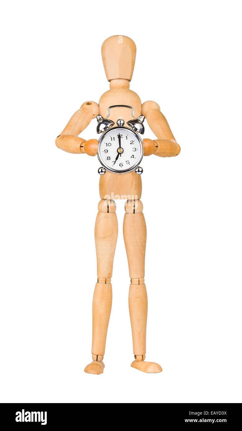 Modello in legno azienda fittizia sveglia Foto Stock