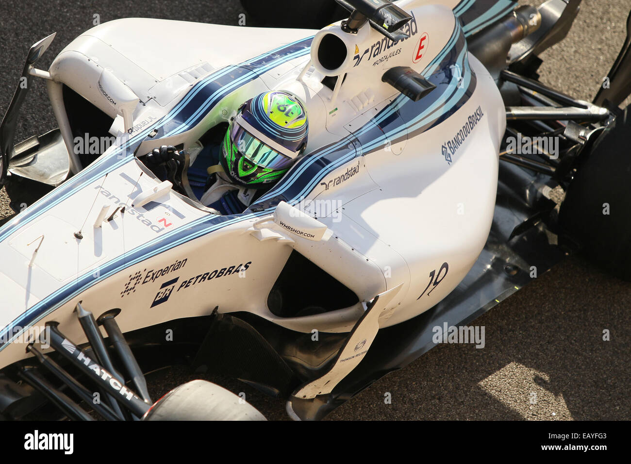 Abu Dhabi, negli Emirati Arabi Uniti. 22 Novembre, 2014. Williams Martini Racing driver Felipe Massa prende a circuito di Yas Marina Credit: Azione Plus immagini di sport/Alamy Live News Foto Stock