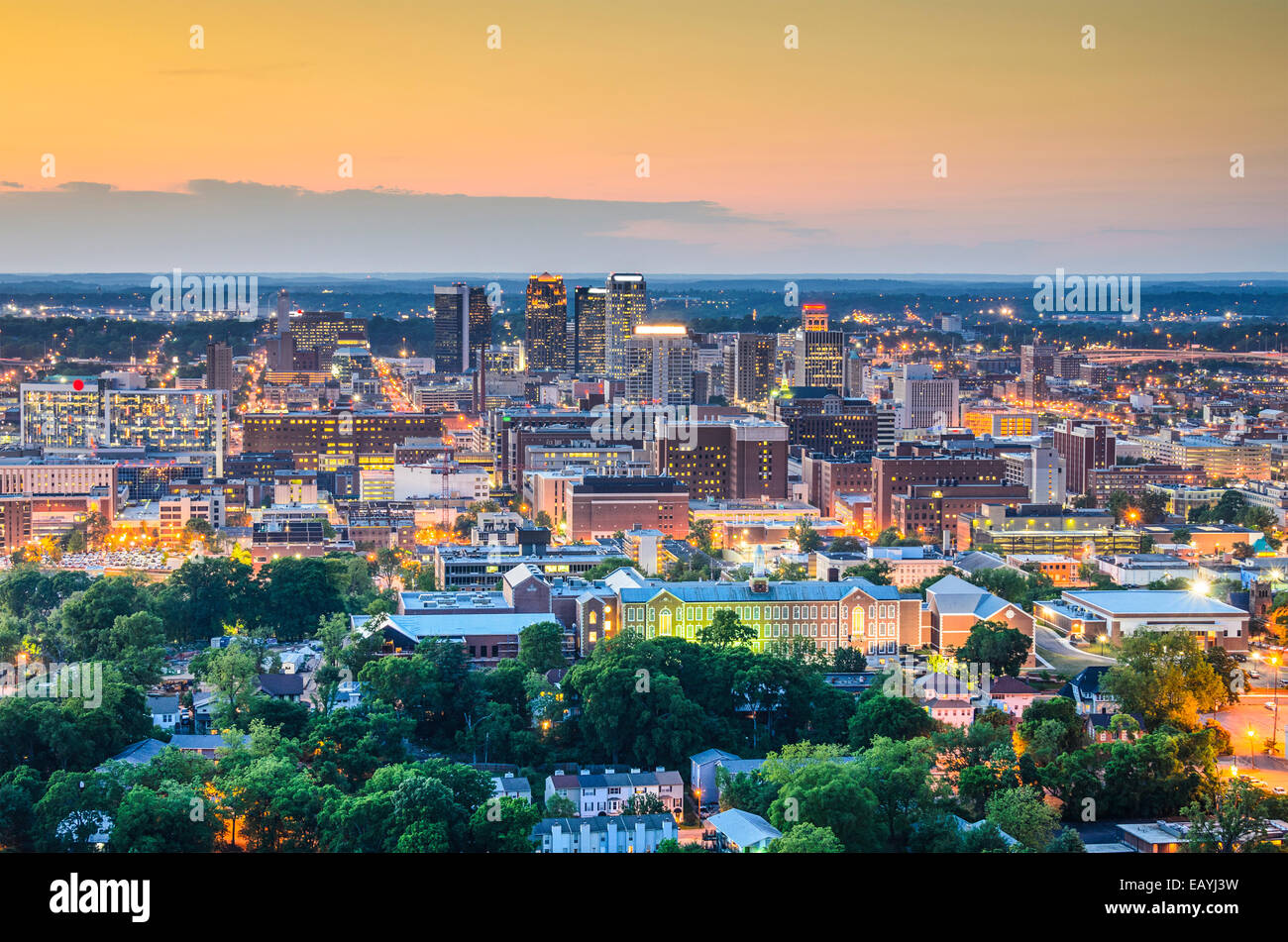 Birmingham, Alabama, Stati Uniti d'America skyline del centro. Foto Stock