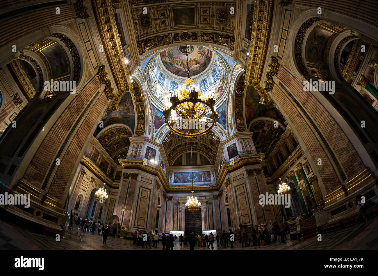 Interno della cattedrale di San Isacco a San Pietroburgo, Russia Foto Stock