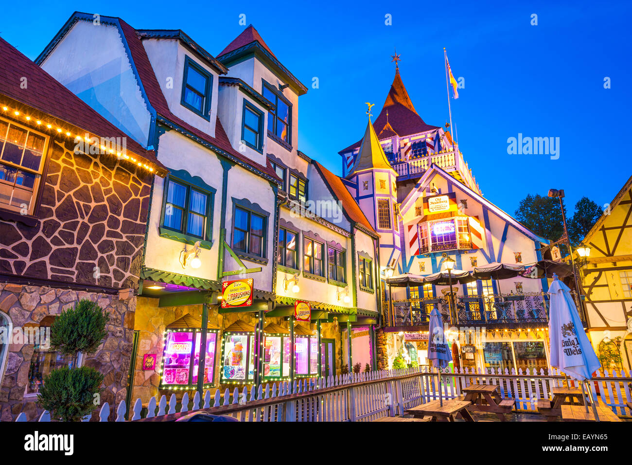 Helen Square in Helen, Georgia, Stati Uniti d'America. Foto Stock