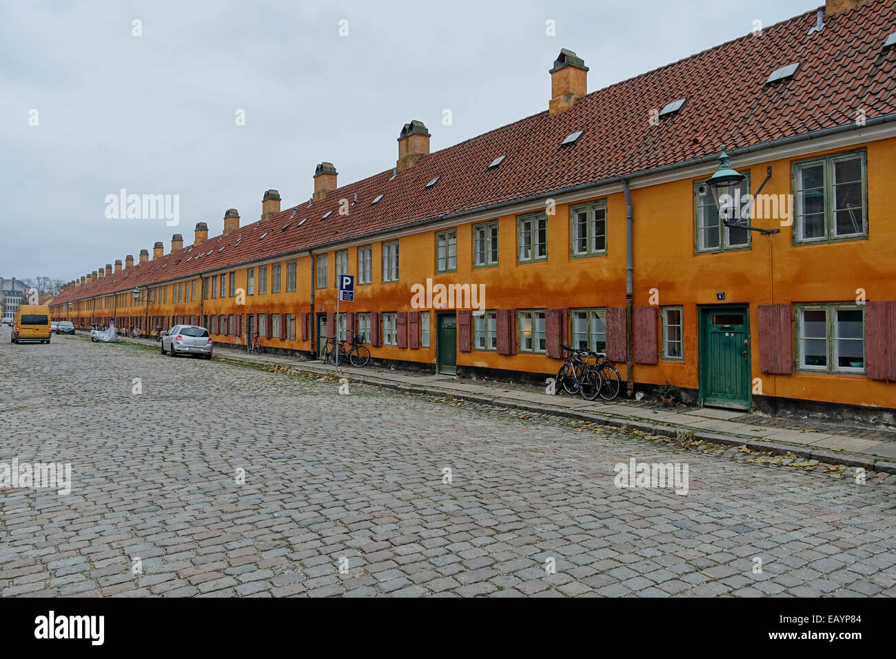 Distretto Nyborder a Copenaghen, in condominio per i marinai della flotta danese, costruito 1631-41, Danimarca, Scandinavia, Europa Foto Stock