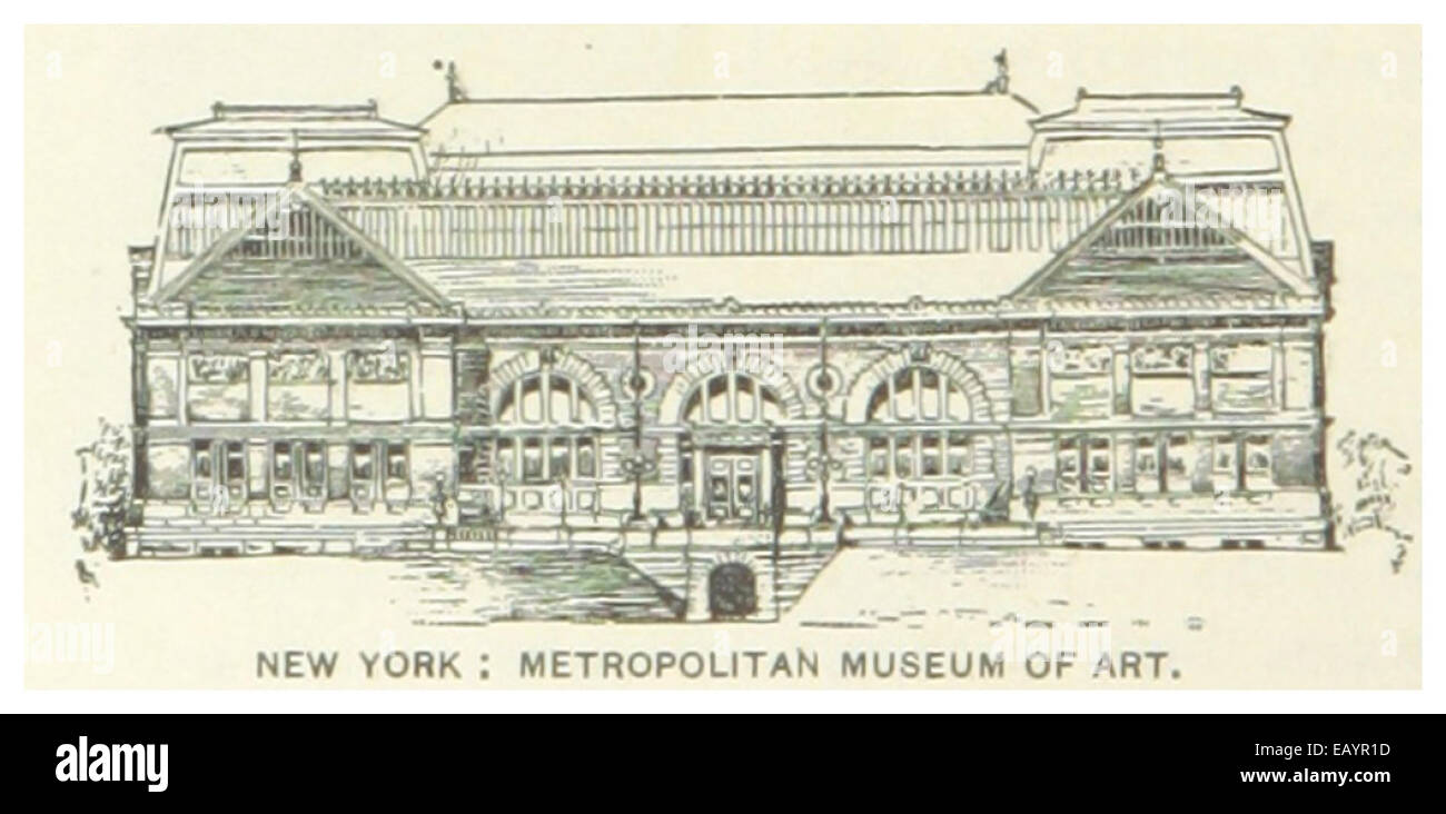Un'illustrazione del 1891 del Metropolitan Museum of Art di New York City, che mostra il suo design architettonico e il suo significato culturale durante la fine del XIX secolo. Foto Stock