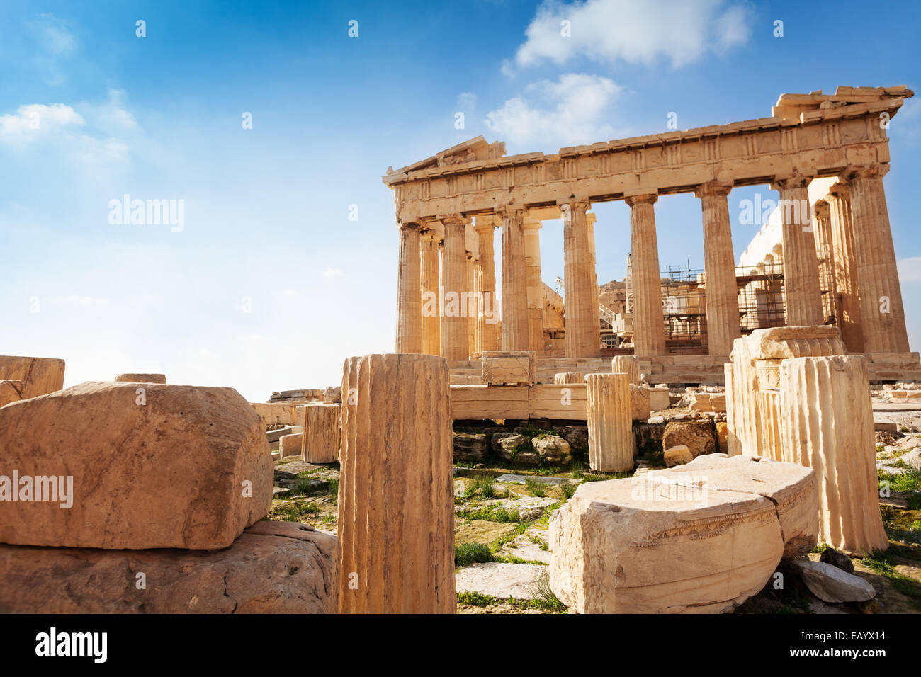 Acropoli di Atene in Grecia durante il periodo estivo Foto Stock