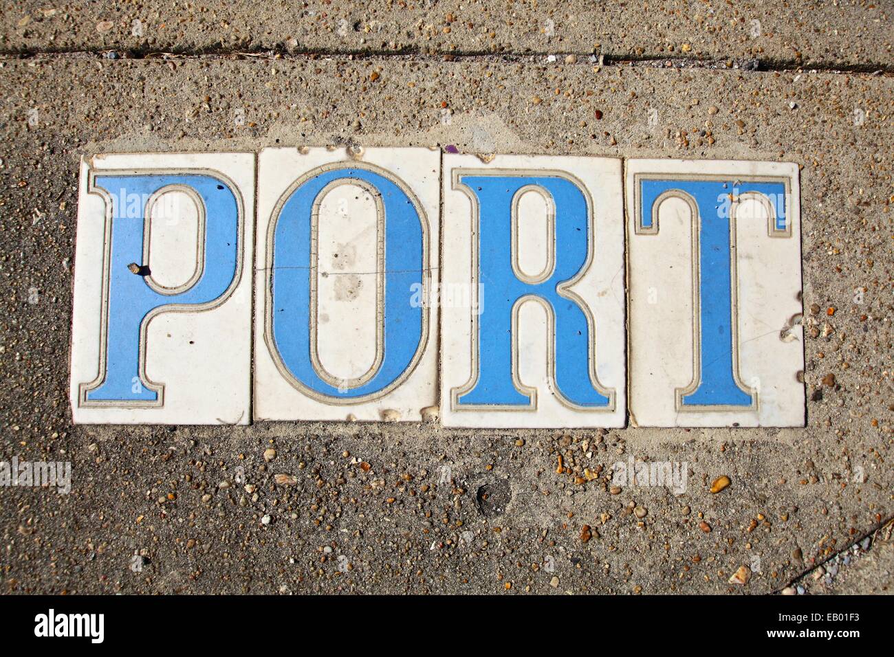 Il marciapiede, Port Street, New Orleans, Louisiana, Stati Uniti d'America Foto Stock