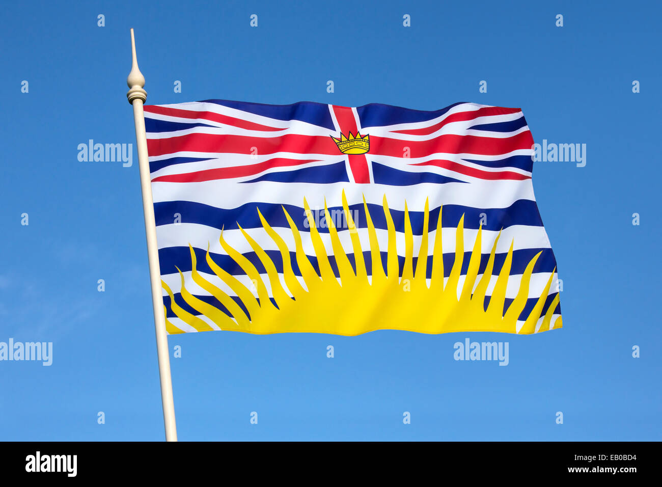 Bandiera Canada British Columbia 90x150cm - Bandiera Canadese Con Stemma, 100% Poliestere, Digni