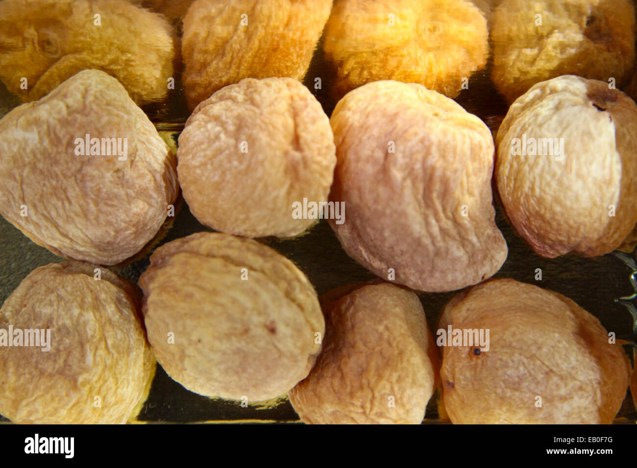 Le albicocche secche sono una ricca fonte di fibra, il beta-carotene, il ferro e il potassio e a basso contenuto calorico, privo di grassi alimentari Foto Stock