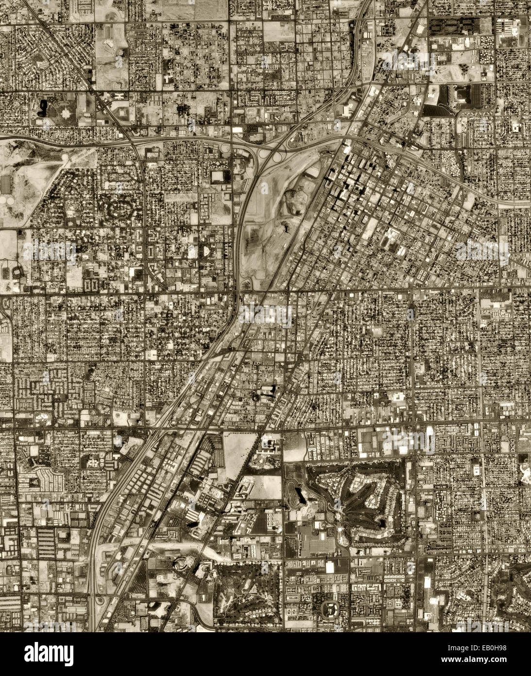 Storico di fotografia aerea di Las Vegas, Nevada, 1994 Foto Stock