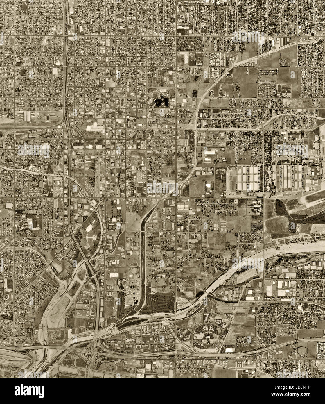 Storico di fotografia aerea di San Bernardino, California, 1994 Foto Stock