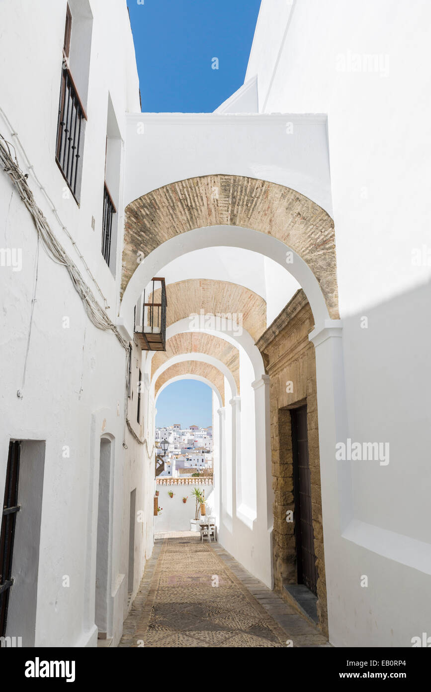 Vejer de la Frontera è una piccola cittadina vicino a Cadice, Spagna Foto Stock