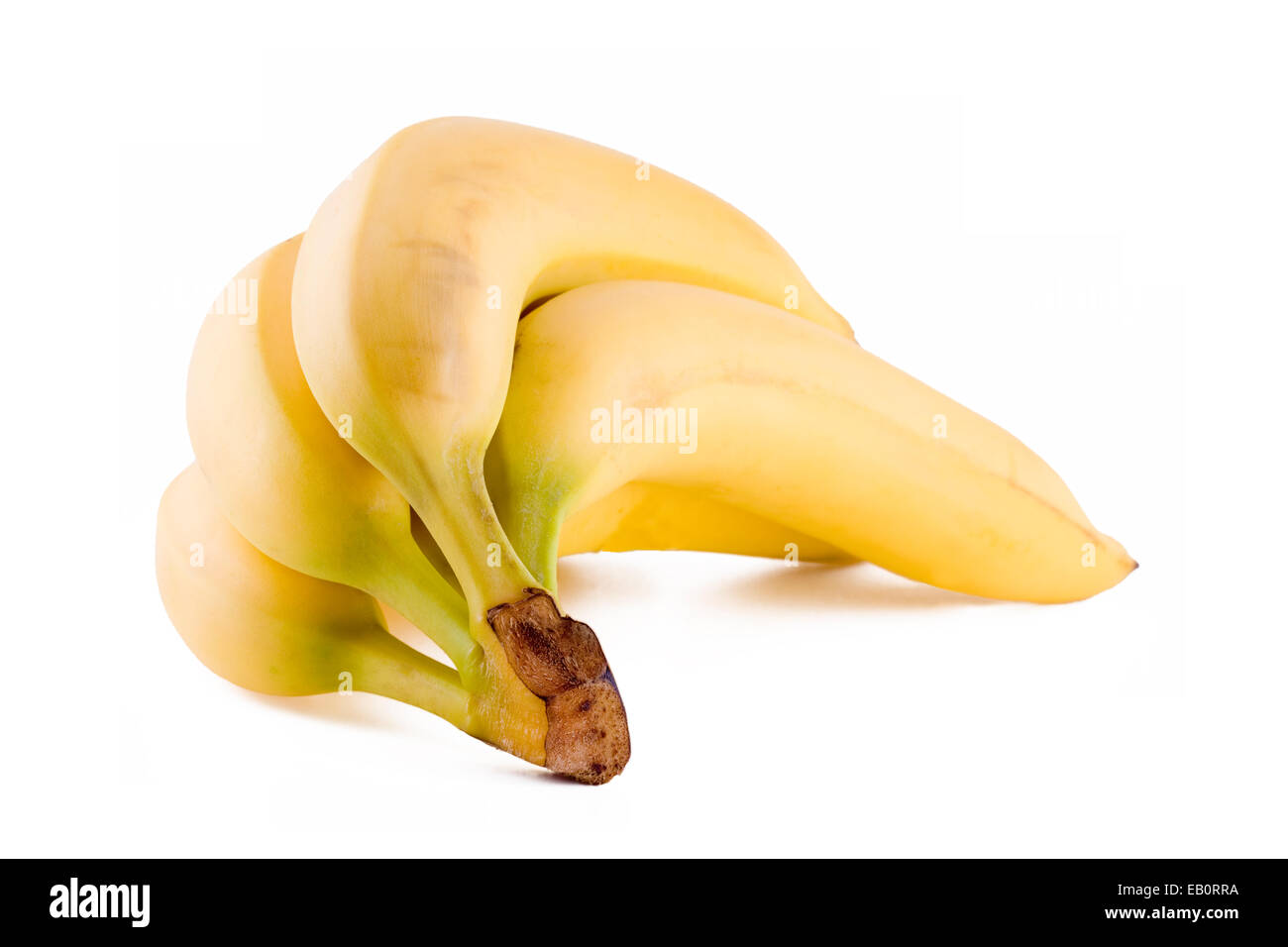 Grappolo di banane fresche, frutta tropicale isolata su bianco Foto Stock