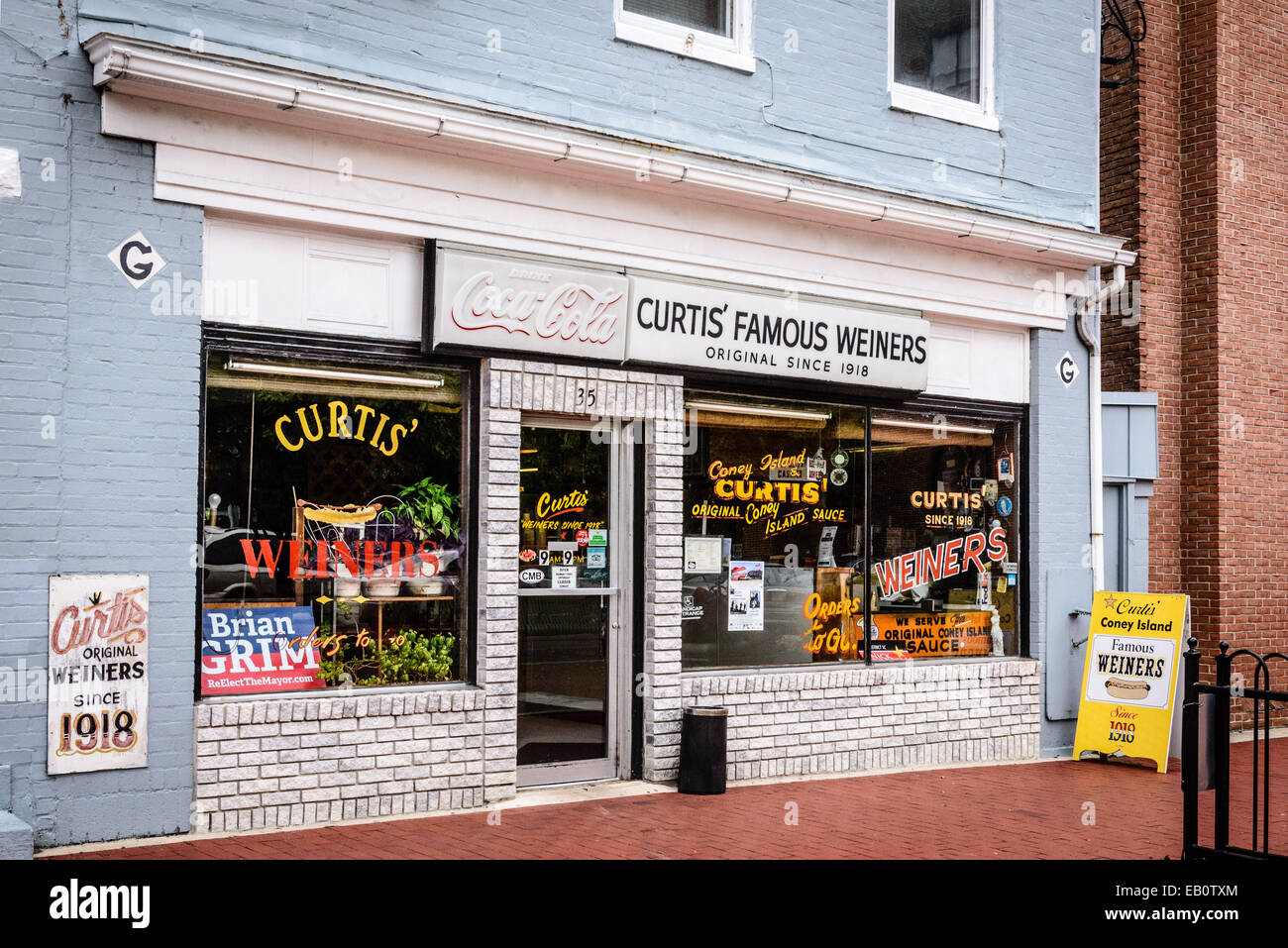 Curtis famoso Weiners, 35 North Liberty Street, Cumberland, Maryland Foto Stock