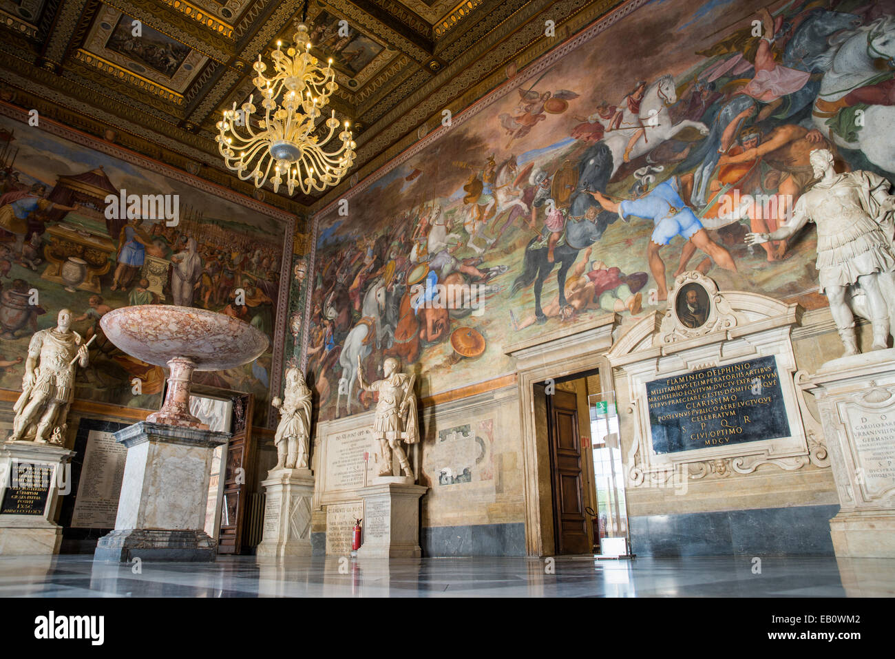 Sala dei Capitani, Palazzo dei Conservatori, Musei Capitolini di Roma, Italia Foto Stock