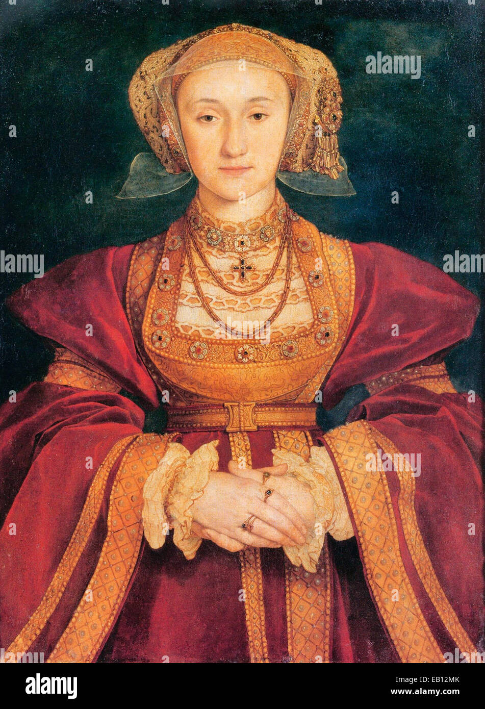 Anne of Cleves (1515-57), una figlia di Giovanni III, Duke of Cleves, era la quarta moglie di Henry VIII. Hans Holbein il Giovane Foto Stock