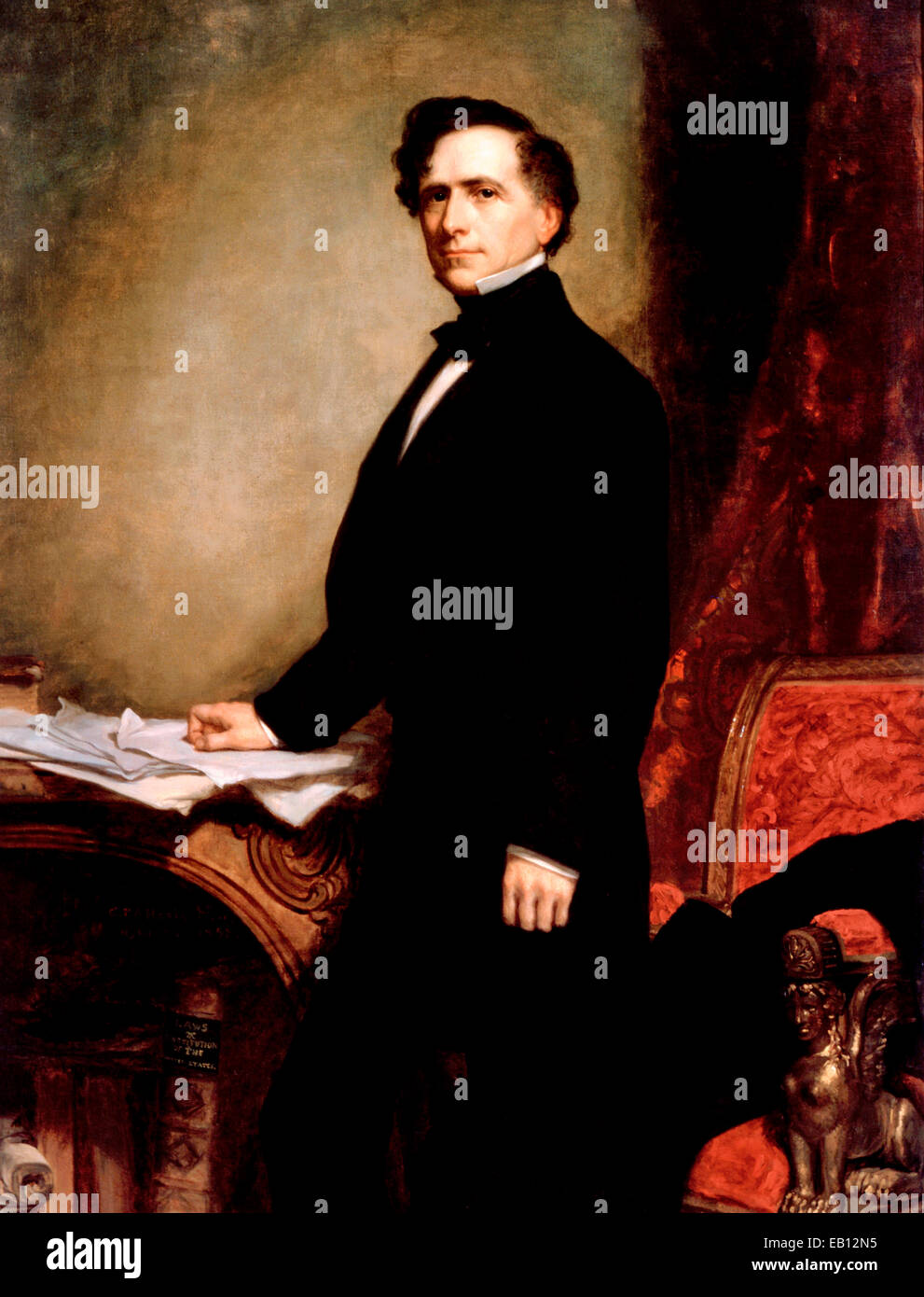 Il presidente Franklin Pierce, visto qui nel 1858, rimase un vocal figura politica dopo la sua presidenza George Peter Alexander Healy Foto Stock