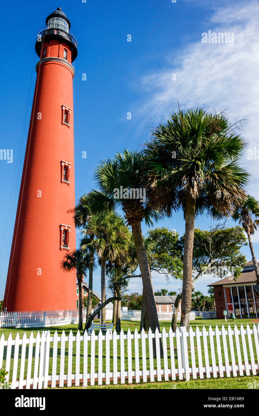 Daytona Beach Florida, Ponce de Leon Inlet Water Light, faro, museo, visitatori viaggio viaggio turismo turistico punto di riferimento cultura culto Foto Stock