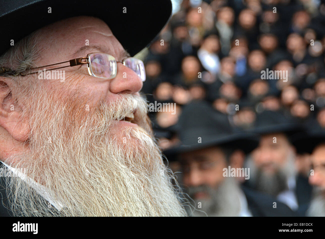 Ritratto di Rabbi Yehuda Weg, un importante rabbino nel programma emissario Lubavitch. A Crown Heights, Brooklyn, New York Foto Stock