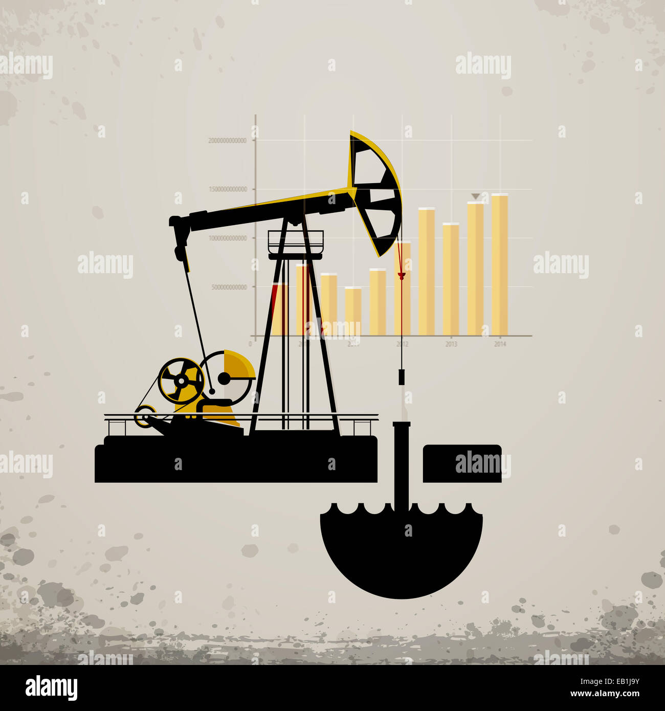Pompa olio di jack. Le statistiche della produzione di petrolio in tutto il mondo Foto Stock