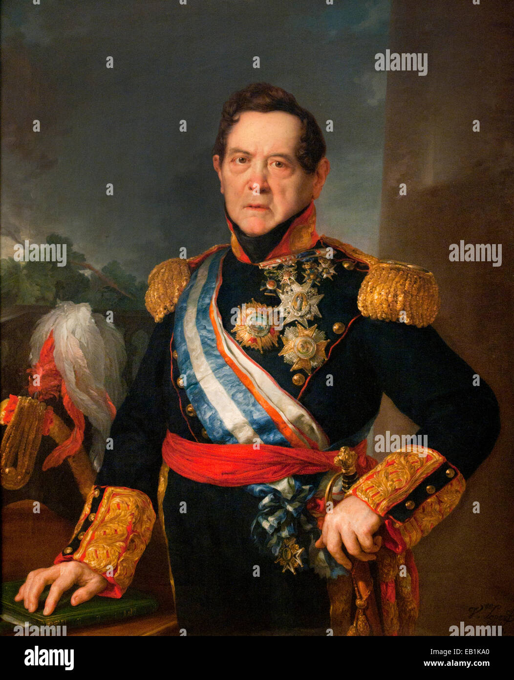 Vicente López e Portaña 1772-1850 Il tenente generale Francisco Javier de Oms e Santa Pau, marchese di Castelldosrius Spagna Foto Stock