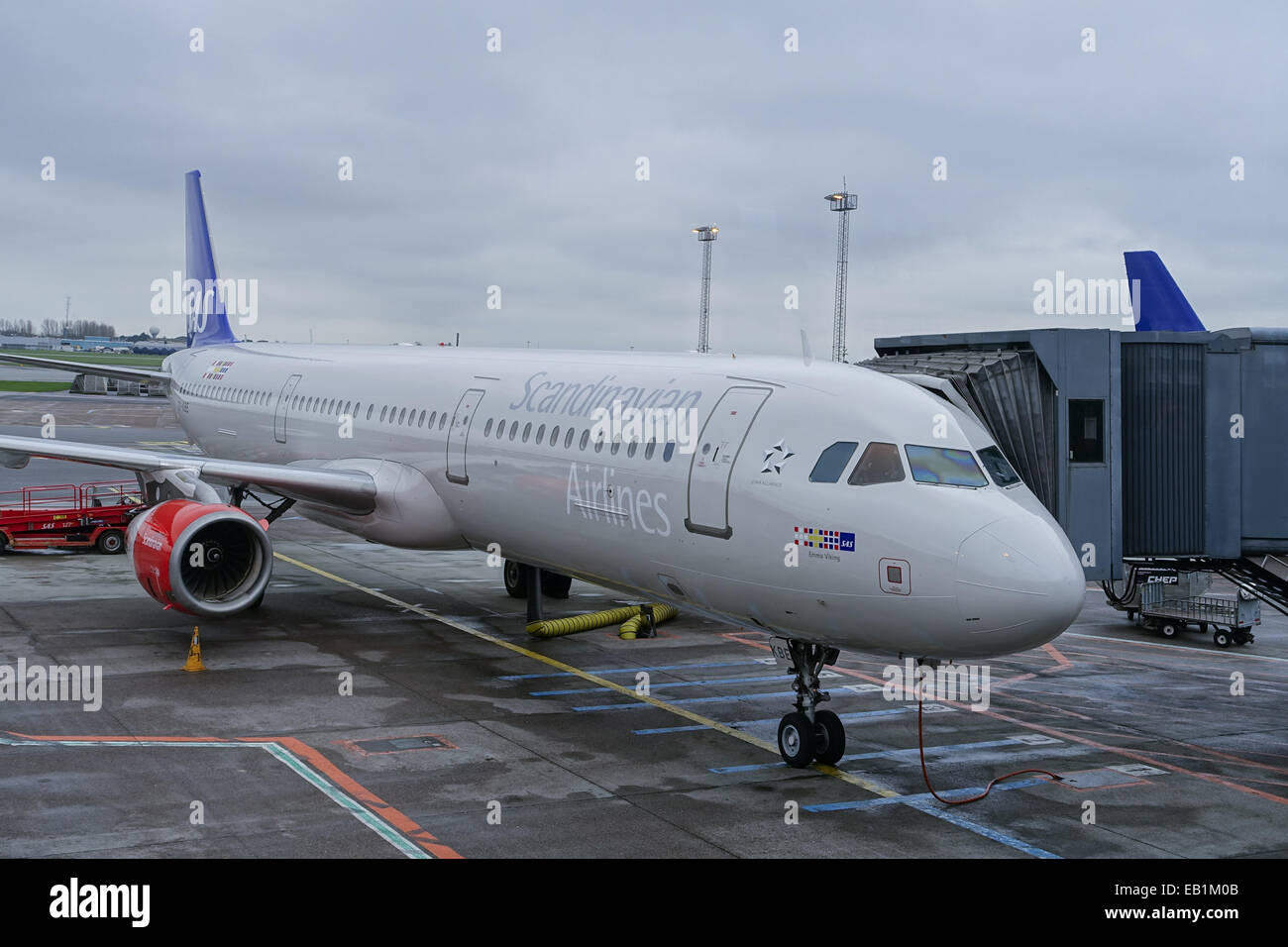 Passagierflugzeug am Flughafen von Kopenhagen, Kopenhagen-Kastrup, Dänemark, Europa Foto Stock