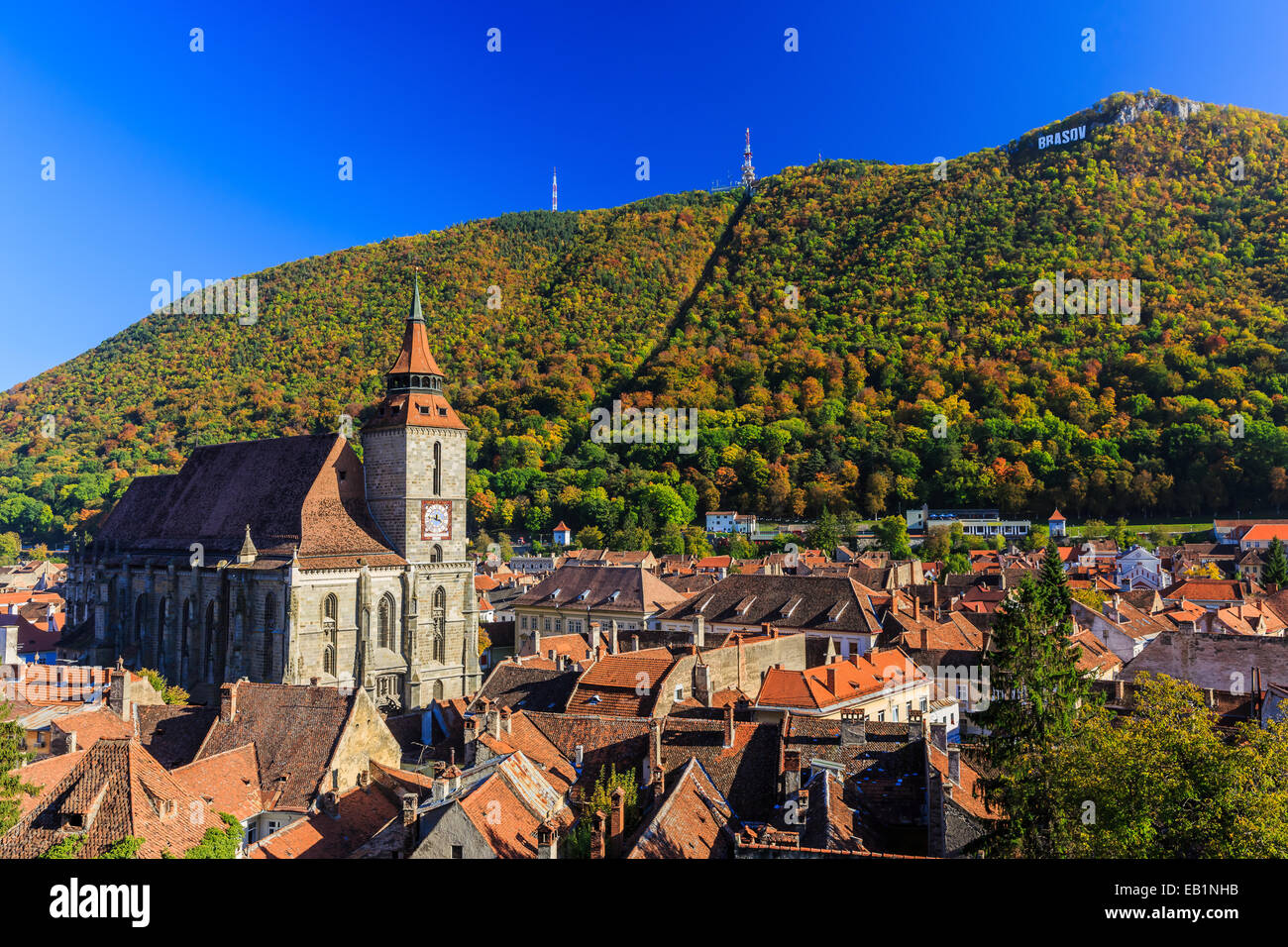 La chiesa nera Brasov, Romania Foto Stock