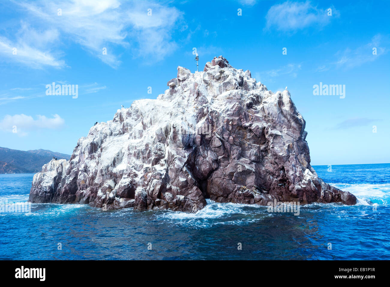 Nave famosa roccia a isola Catalina utilizzati dai subacquei e anche come una guida per la navigazione dei naviganti. Foto Stock