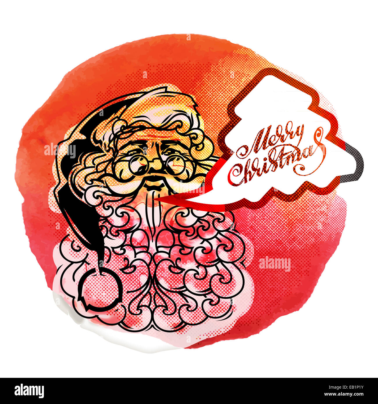 Santa Claus. Creative scheda di Natale. Buon Natale Foto Stock