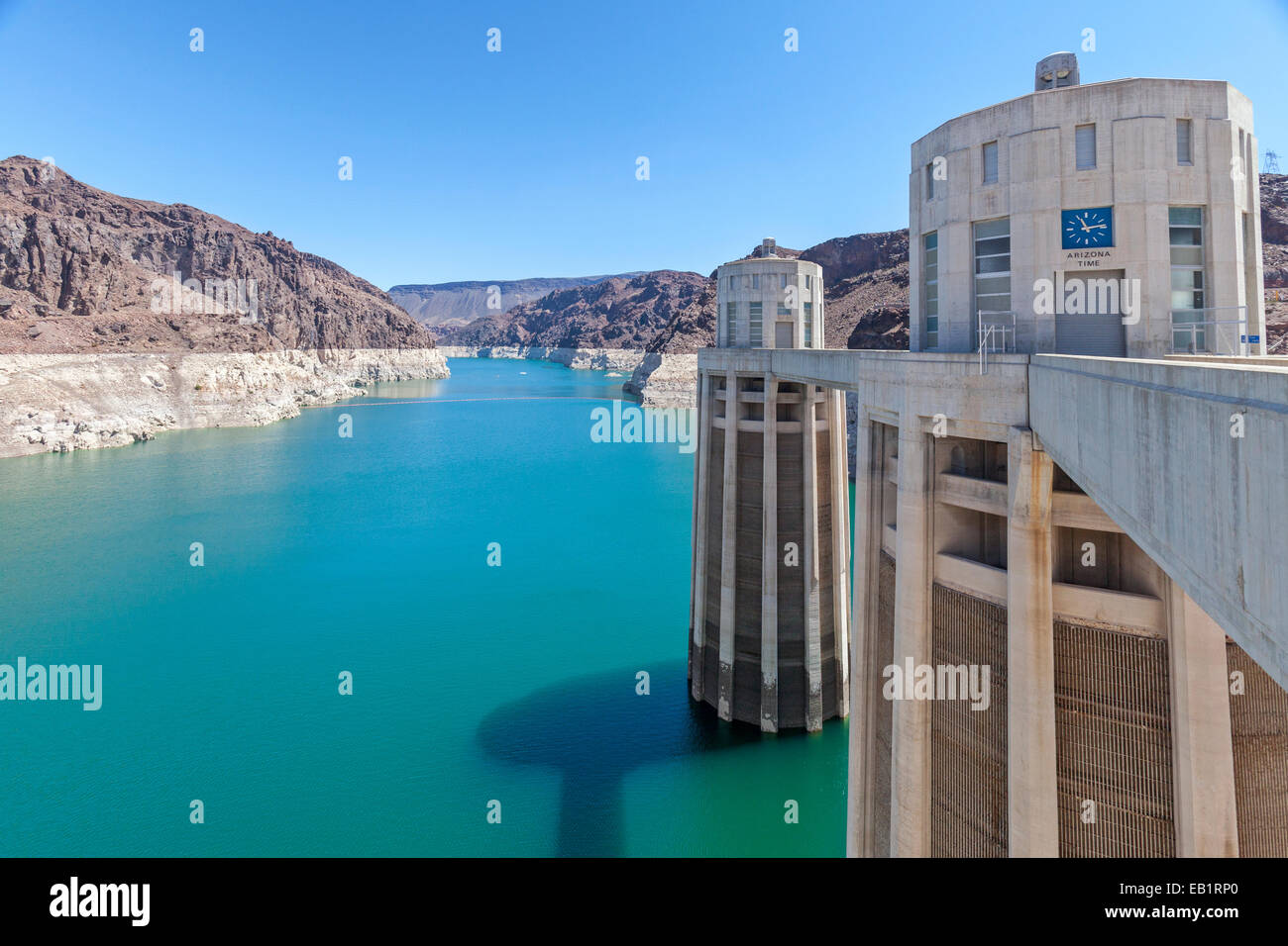 Una vista di Hoover diga sul fiume Colorado. Foto Stock