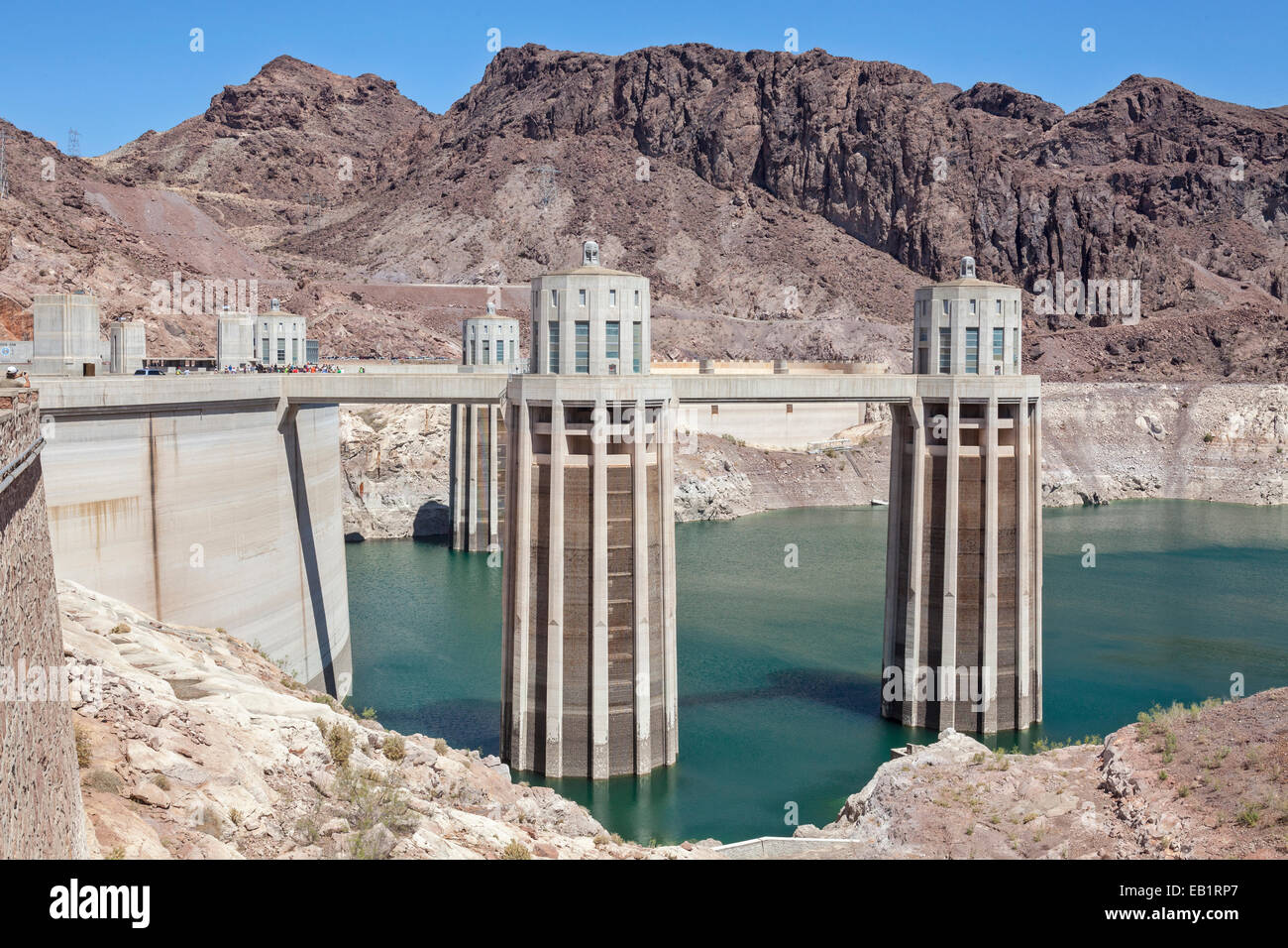 Una vista di Hoover diga sul fiume Colorado. Foto Stock