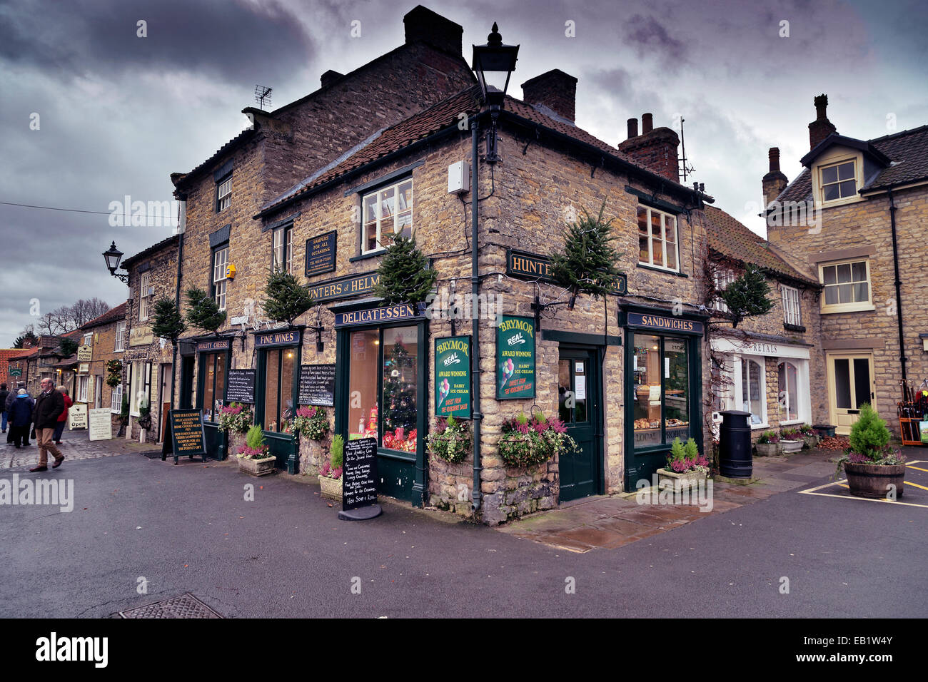 Cacciatori di Helmsley negozio delicatessen, Helmsley, nello Yorkshire, Inghilterra, Regno Unito Foto Stock