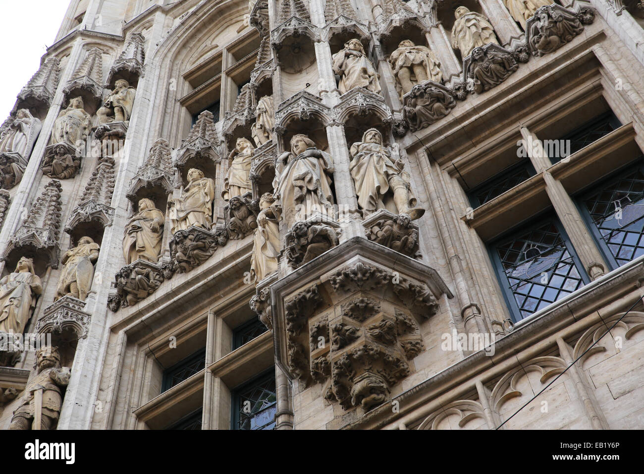 Bruxelles goth i dettagli di architettura craving Foto Stock