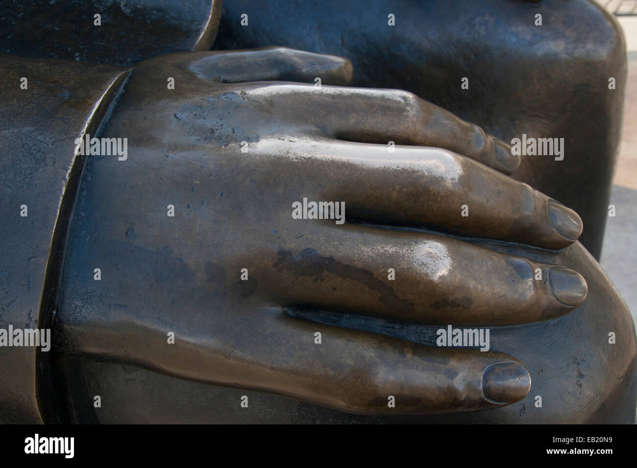 Karl Marx statua mano Berlino Germania Foto Stock