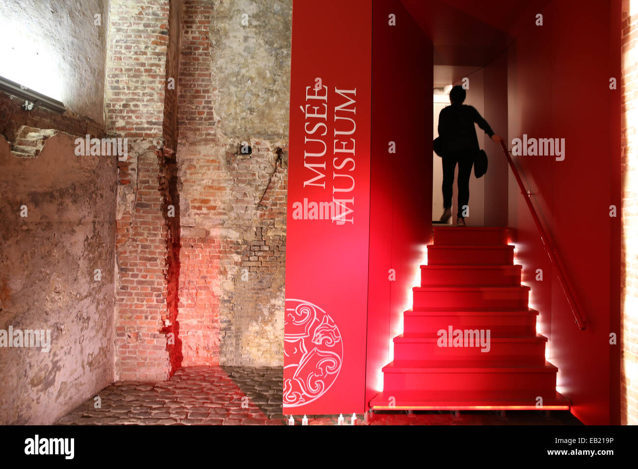 Museo coudenberg scaletta di accesso Foto Stock