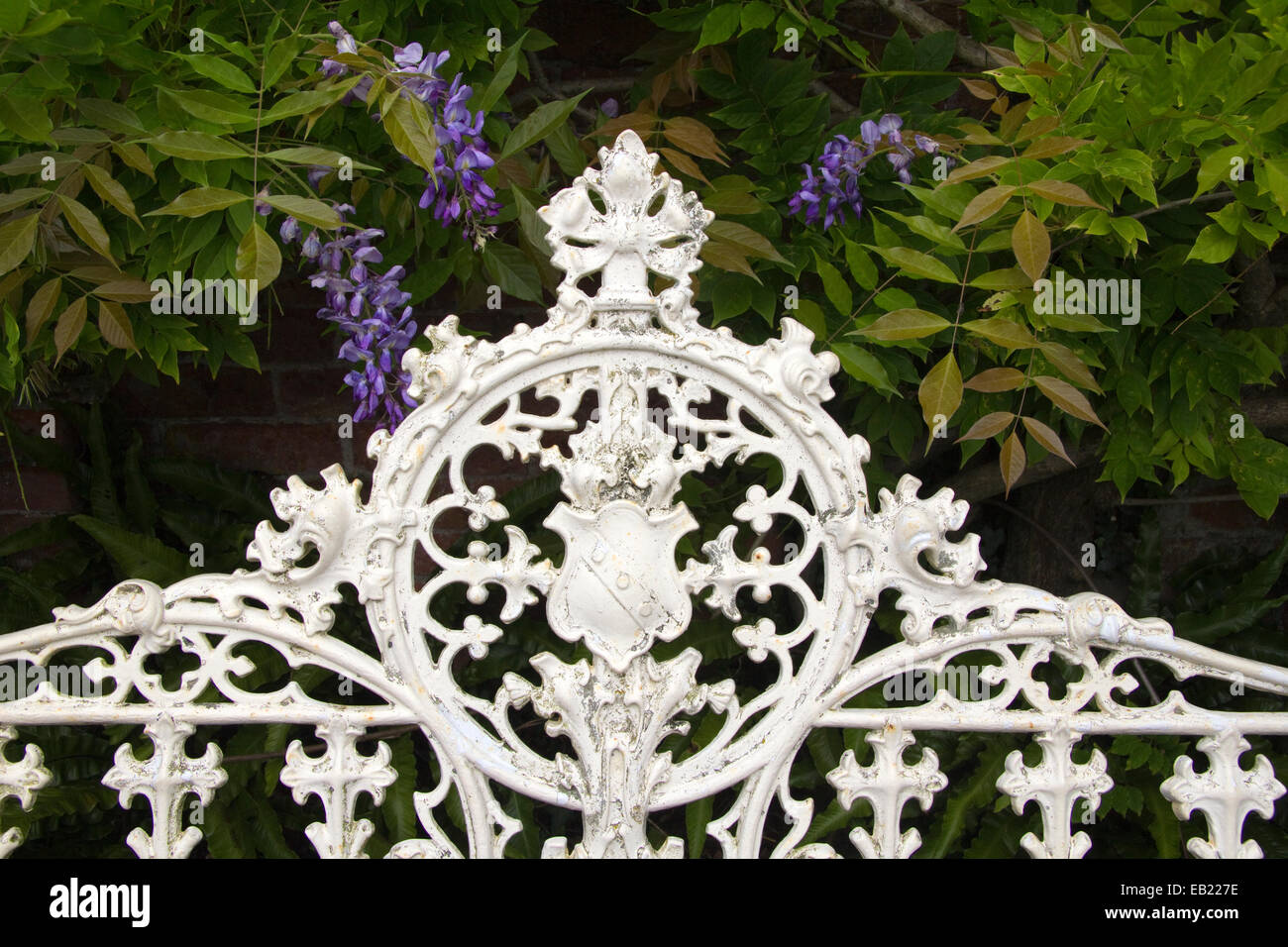 Banco di bianco in Sizergh Castle & Garden, Cumbria, England, Regno Unito Foto Stock