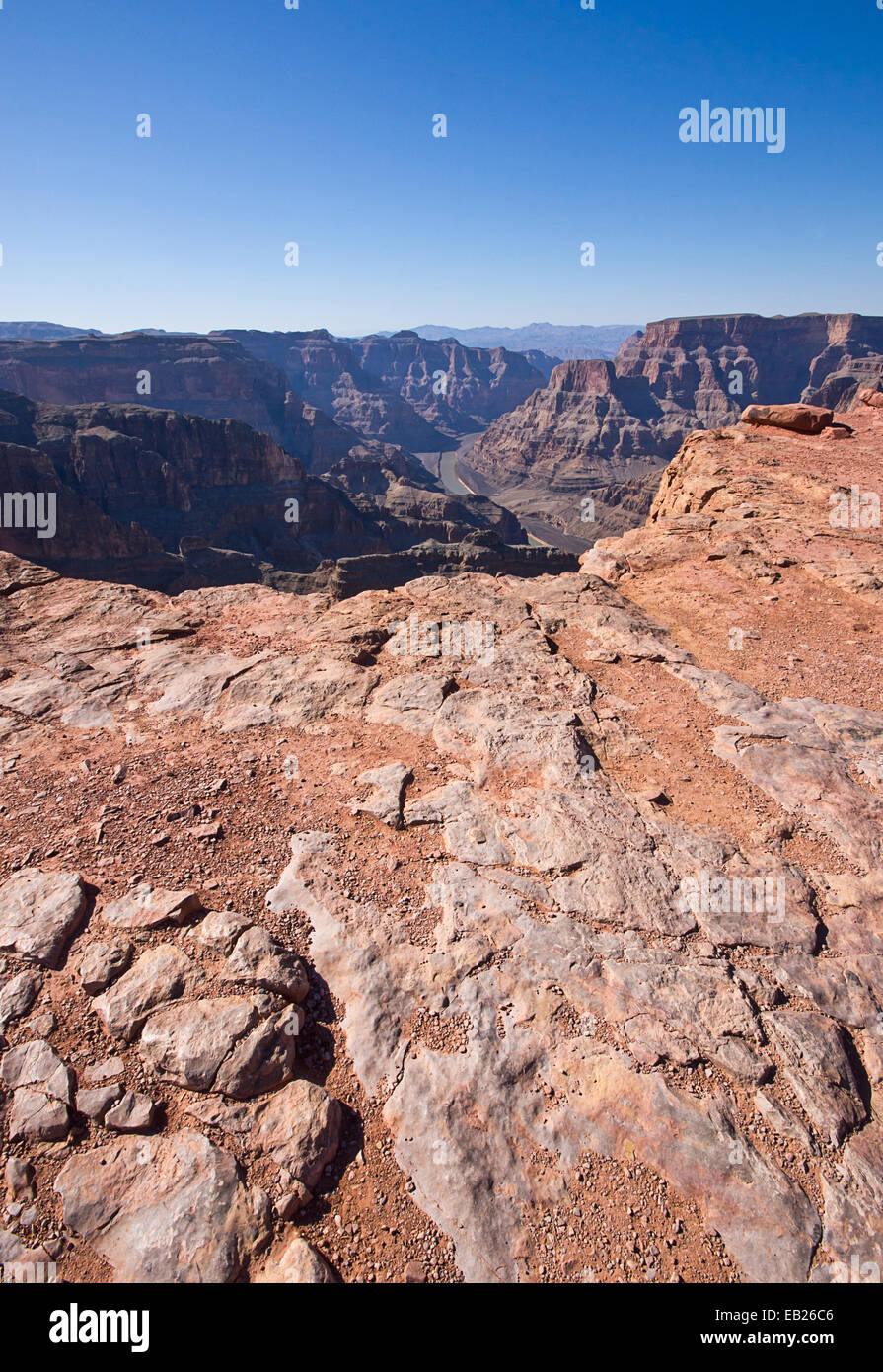 Una vista dal West Rim del Grand Canyon Foto Stock