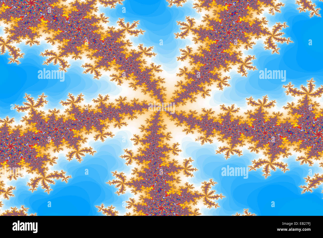 Un generati digitalmente colorato sfondo frattale basata sul set di Mandelbrot Foto Stock