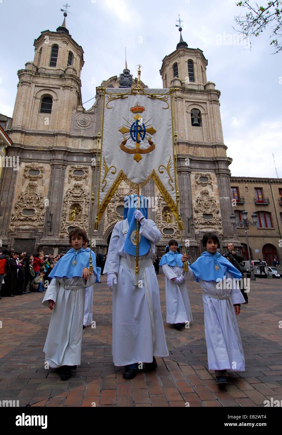 La sfilata del santo Sepolcro il Venerdì Santo, durante la settimana di Pasqua. 6 aprile 2007, di fronte alla chiesa di Santa Isabel di Portogallo. Foto Stock