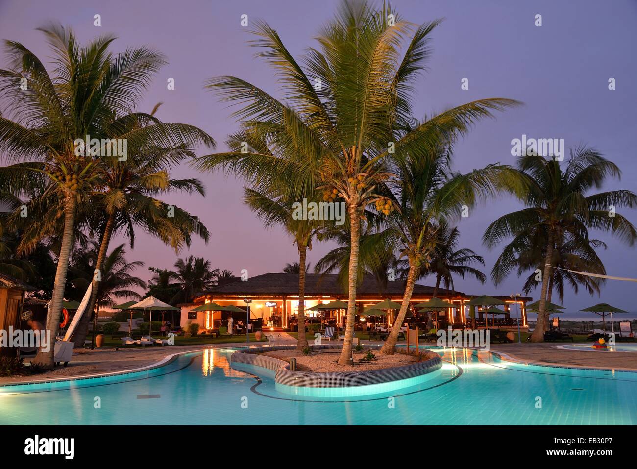 La piscina dell'Hotel Hilton, Salalah, Regione di Dhofar, Orient, Oman Foto Stock