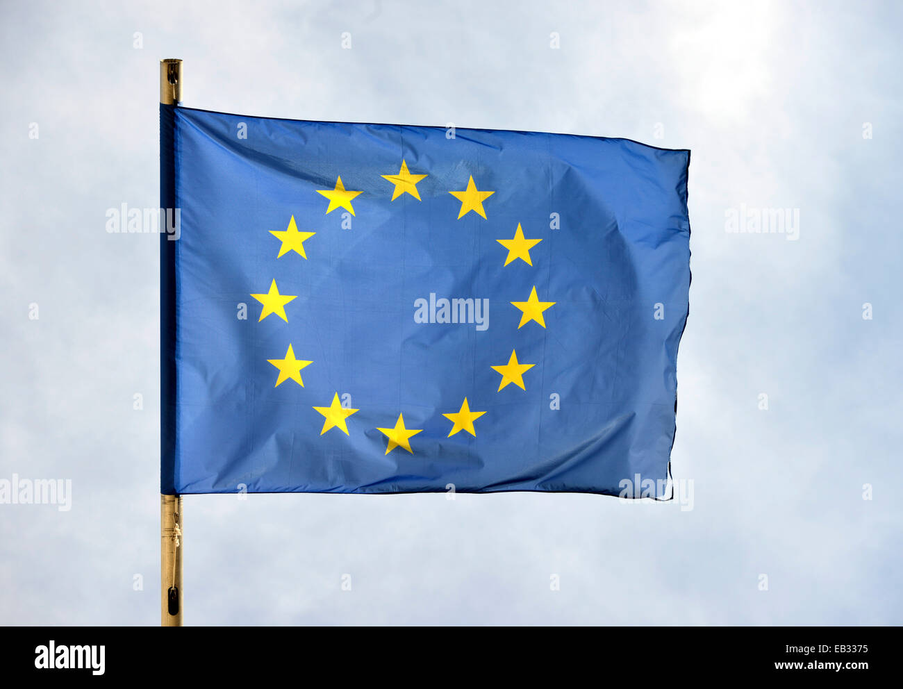 Bandiera europea, Bruges, Regione fiamminga, Belgio Foto Stock