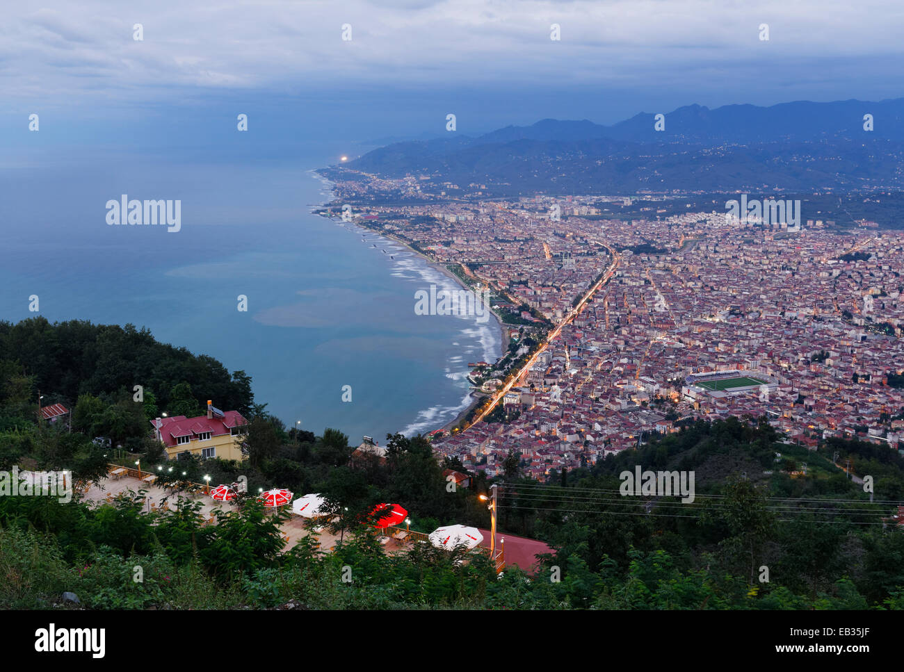 Vista dal Monte Boztepe, Ordu, il Mar Nero, la regione del Mar Nero e la Turchia Foto Stock