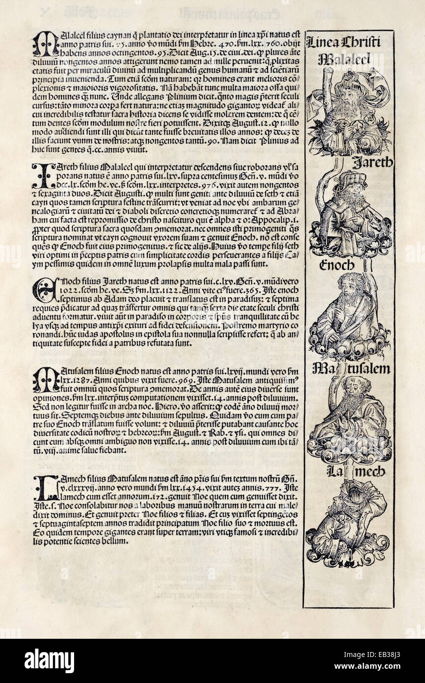 Da "Liber Chronicarum' di Hartmann Schedel (1440-1514). Vedere la descrizione per maggiori informazioni. Foto Stock
