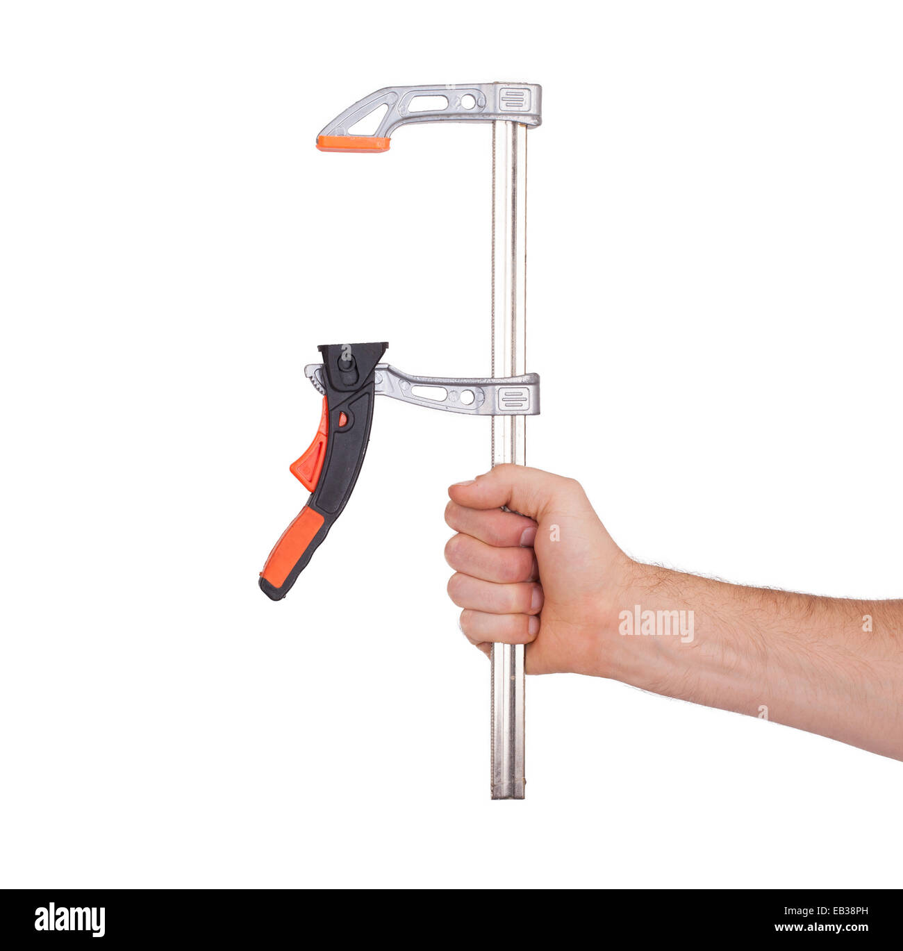 Moderno falegname morsetto (utensili per legno) isolato su sfondo bianco Foto Stock